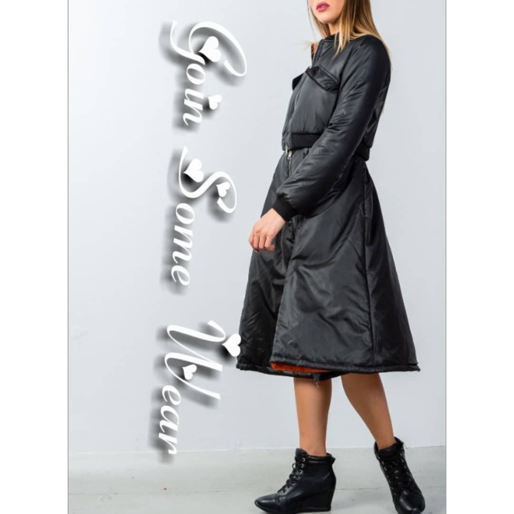 Last Black Bomber Jacket and Puffer Skirt Set SZ M - Picture 2 of 5
